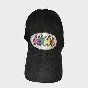 Black Baseball Hat "Penguins" Colorful Graphic Cotton Adult Adjustable One Size
